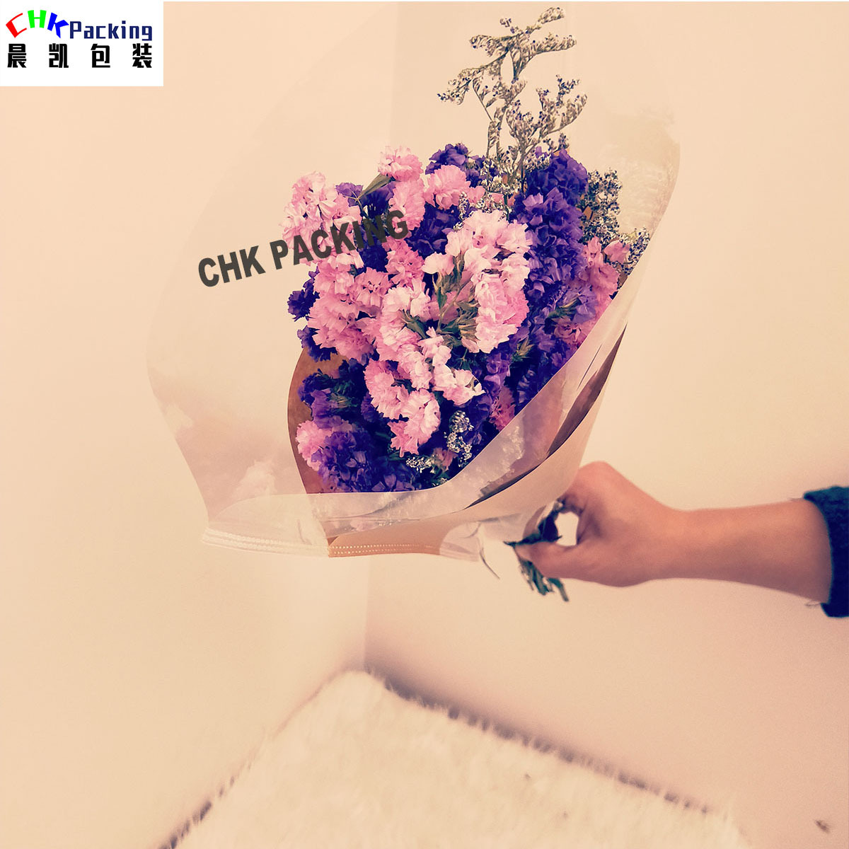 Recyclable Floral Packaging BOPP Printed Kraft Paper Flower Sleeve ,luxurious kraft paper floral sleeves Kraft Paper Flower Sleeve ,luxurious kraft paper floral sleeves
