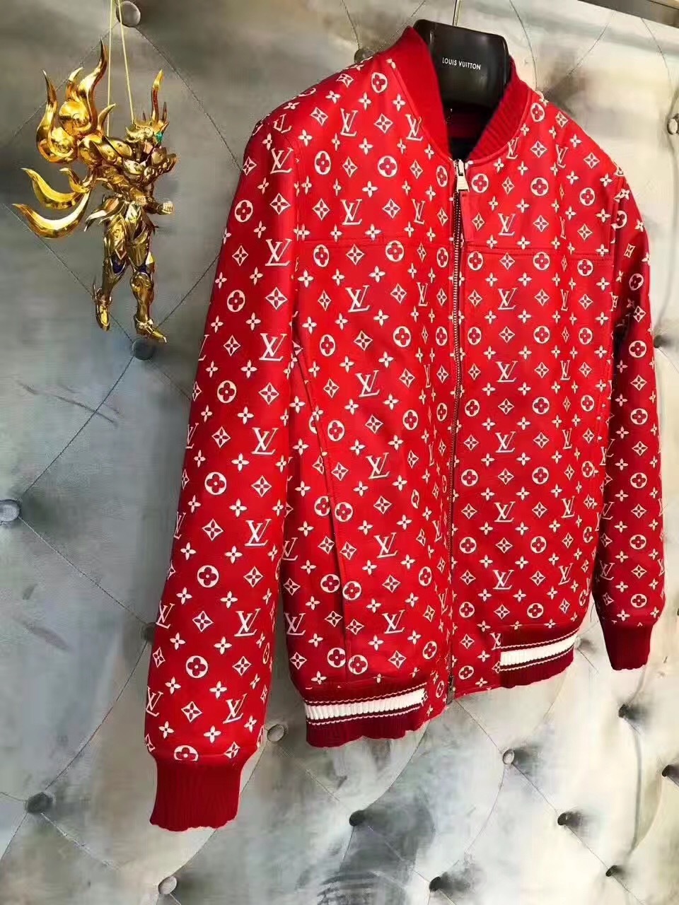 red supreme lv jacket