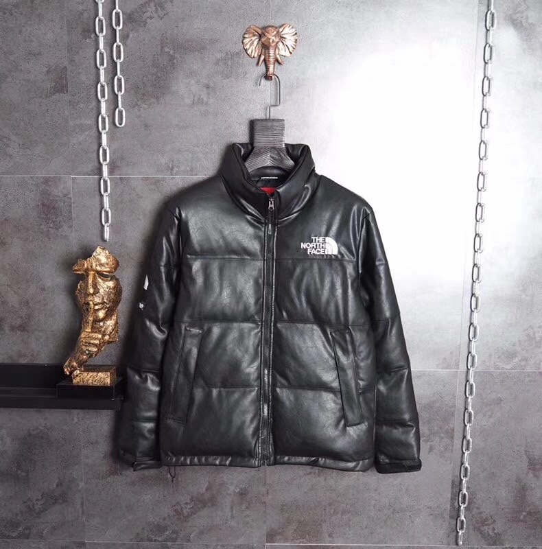 leather nuptse jacket