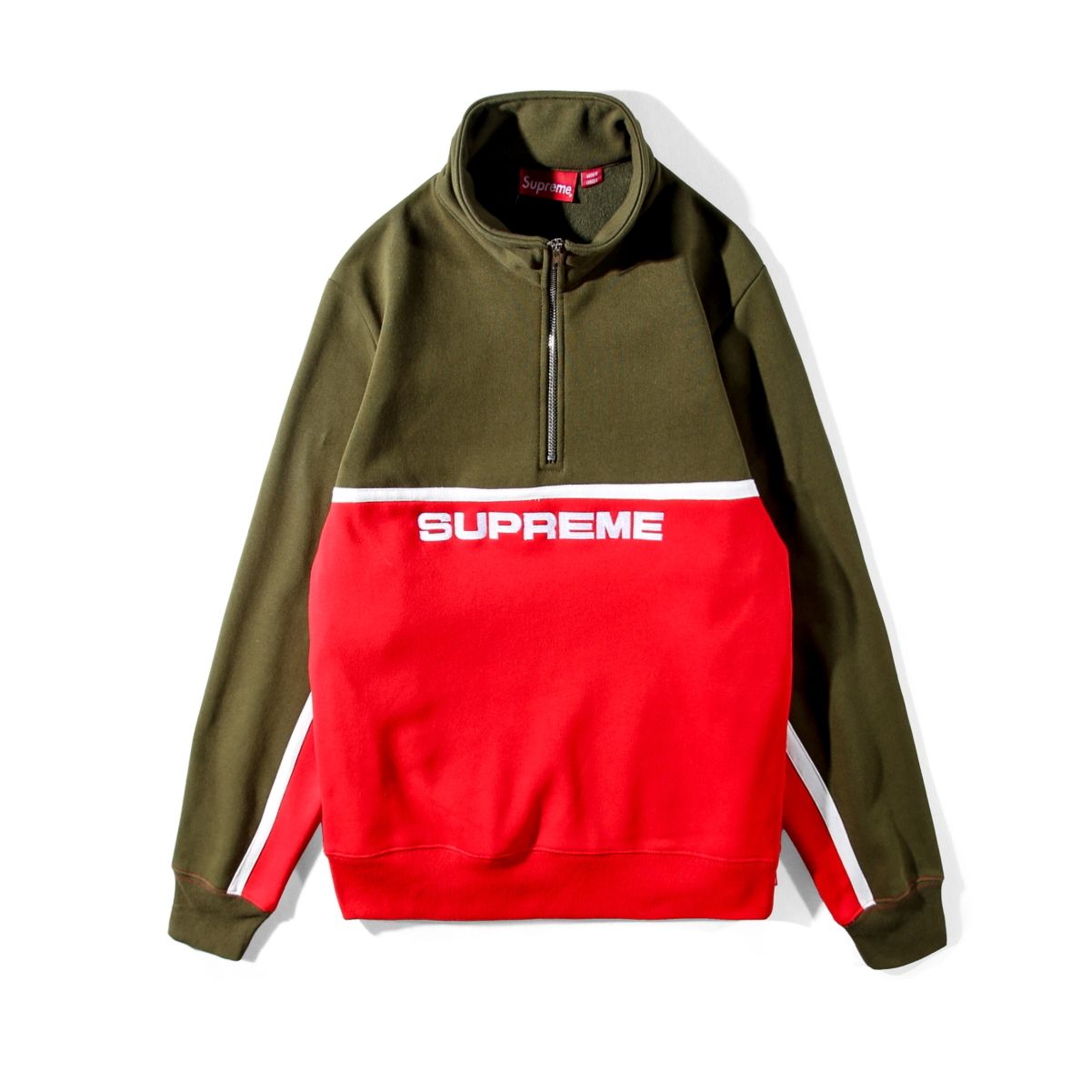 supreme 2 tone half zip