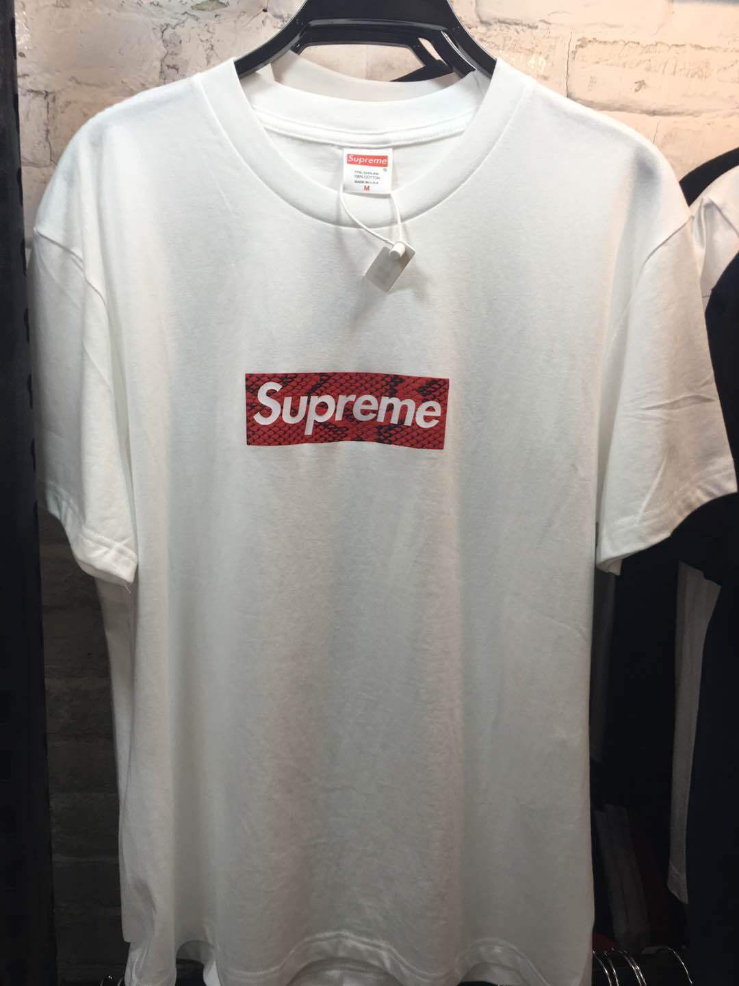 supreme white red box logo tee