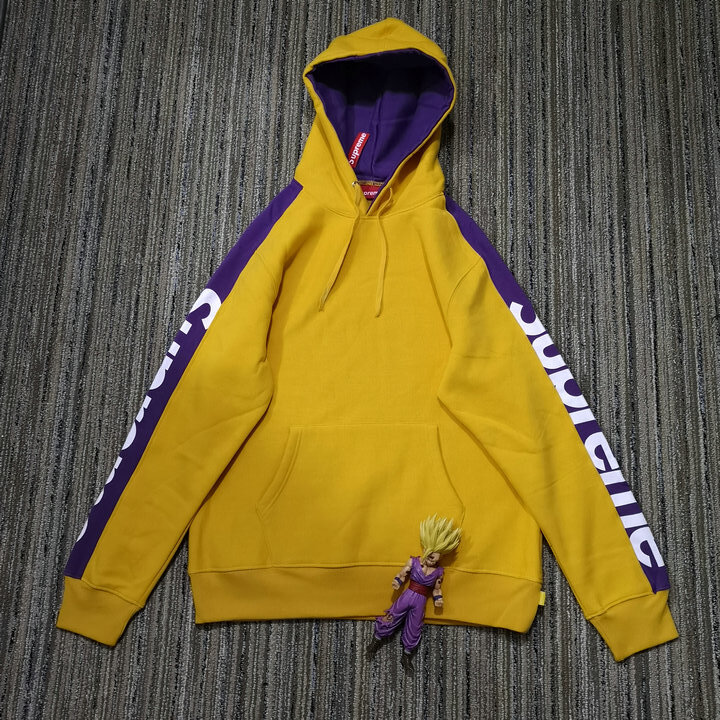 supreme sideline hoodie yellow