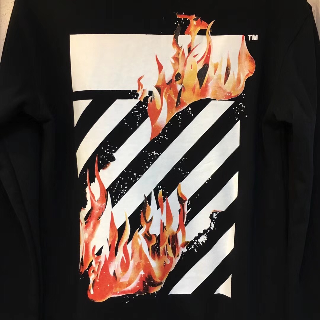 off white flame sweatshirt