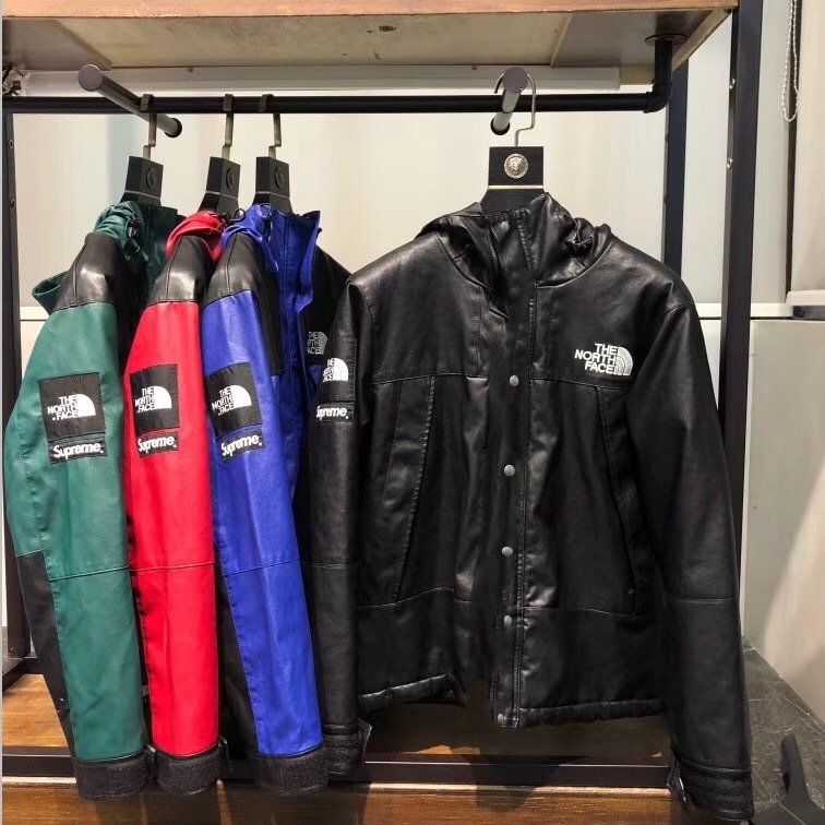 supreme tnf leather jacket