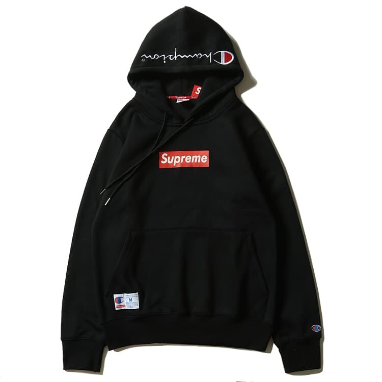 champion supreme hoodie black