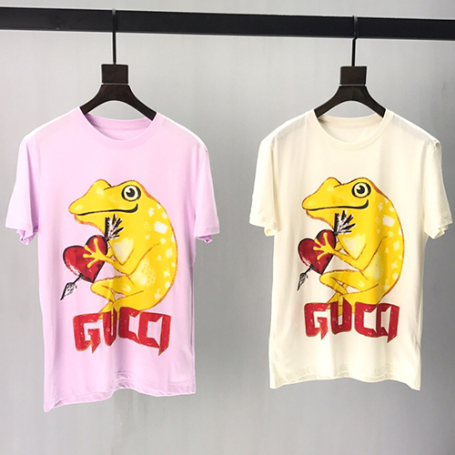 Pink Frog Logo gucci t shirts
