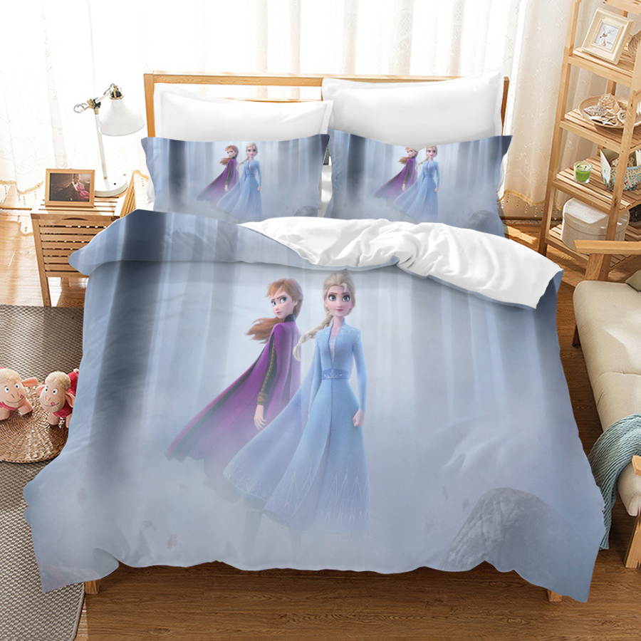 Frozen 2 Official Disney Anna & Elsa Design kids Bedding Duvet Cover King size with Matching Pillow Case