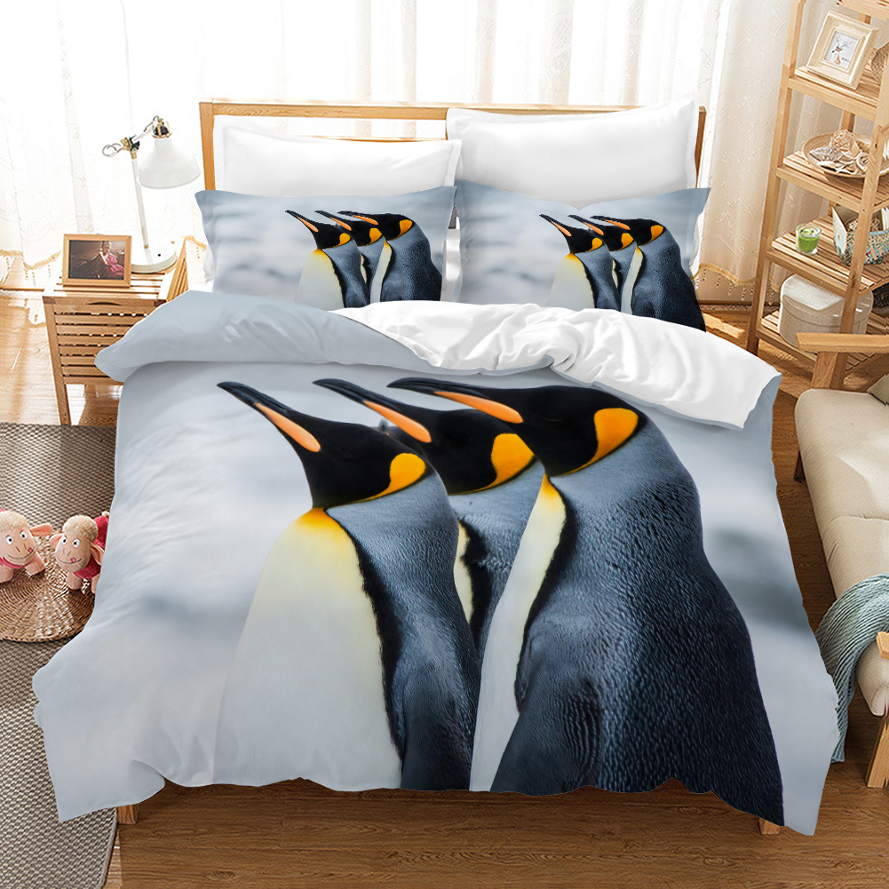 Piece Bedding Set With 2 Pillow Shams, King Size Penguin Bedding