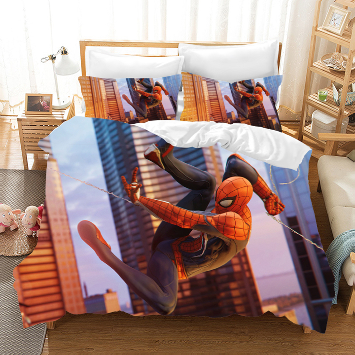 Piece Bedding Set With 2 Pillow Shams, Spiderman King Size Bedding