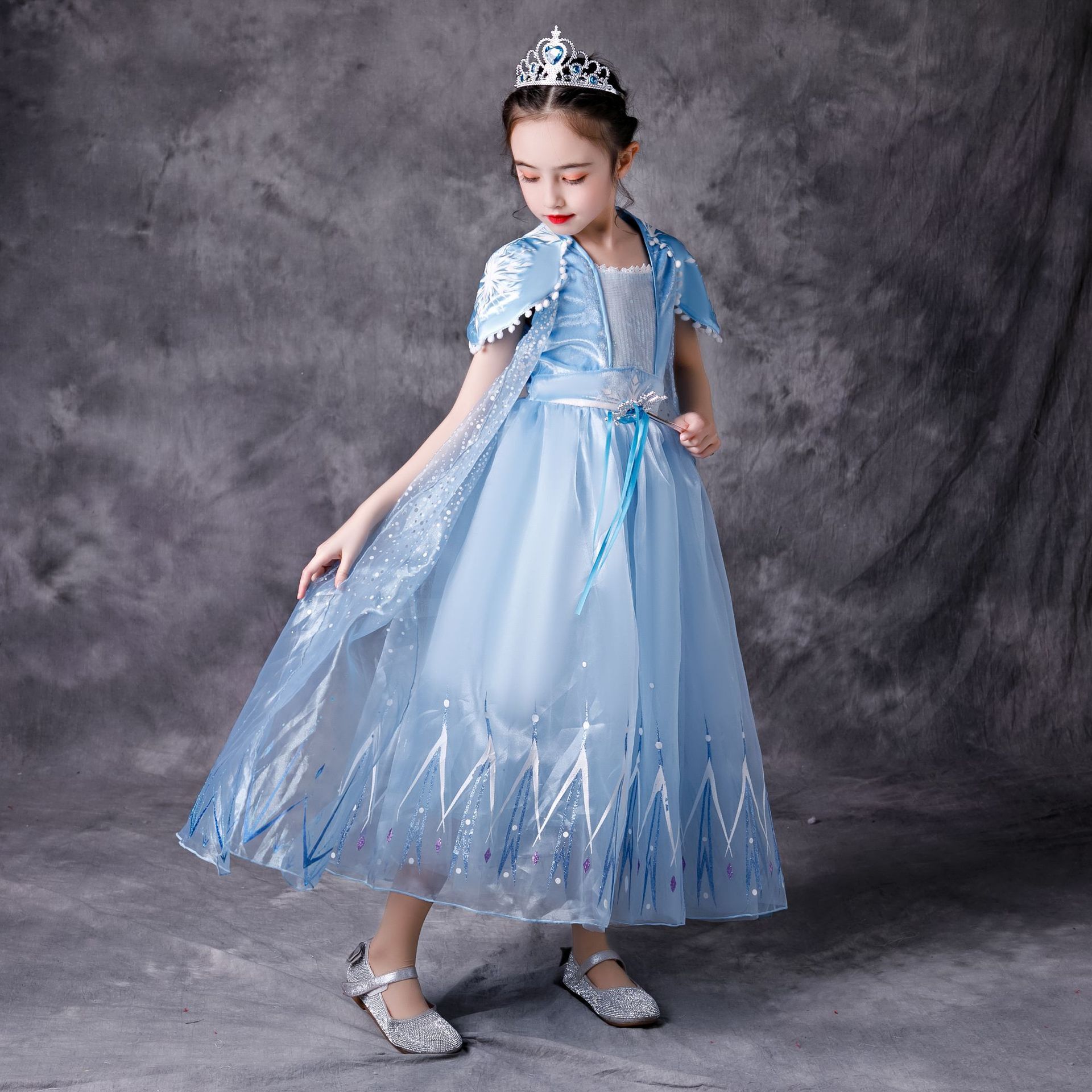 Girl Dresses Princess Child Anna Elsa Cosplay Frozen Kid Costume Party Dress Lot 