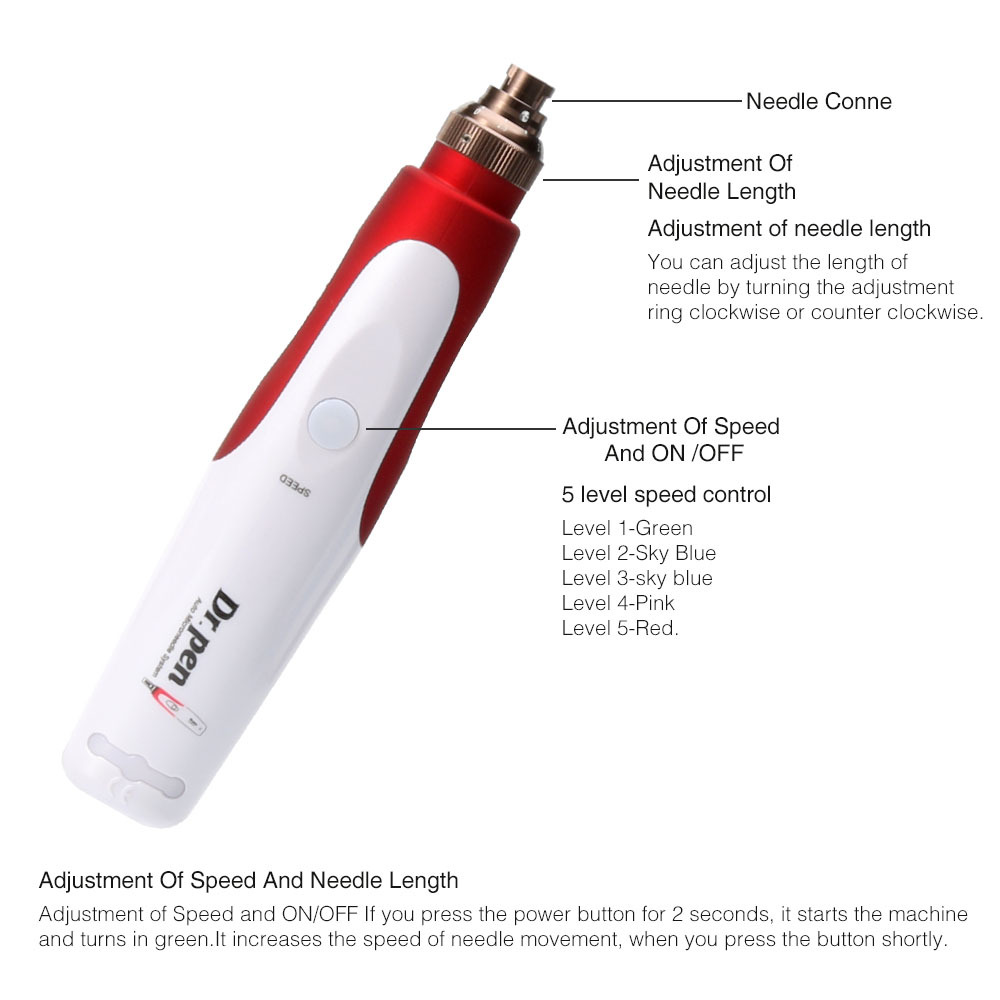Dermapen needles dr pen microneedling pen at home training dermapen