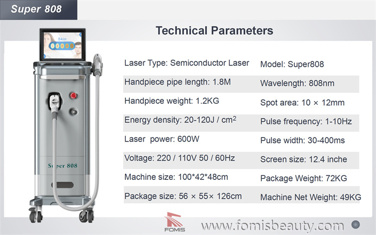 Super 808 Most Effective Diode Laser for Permanent Painless Hair Removal Machine