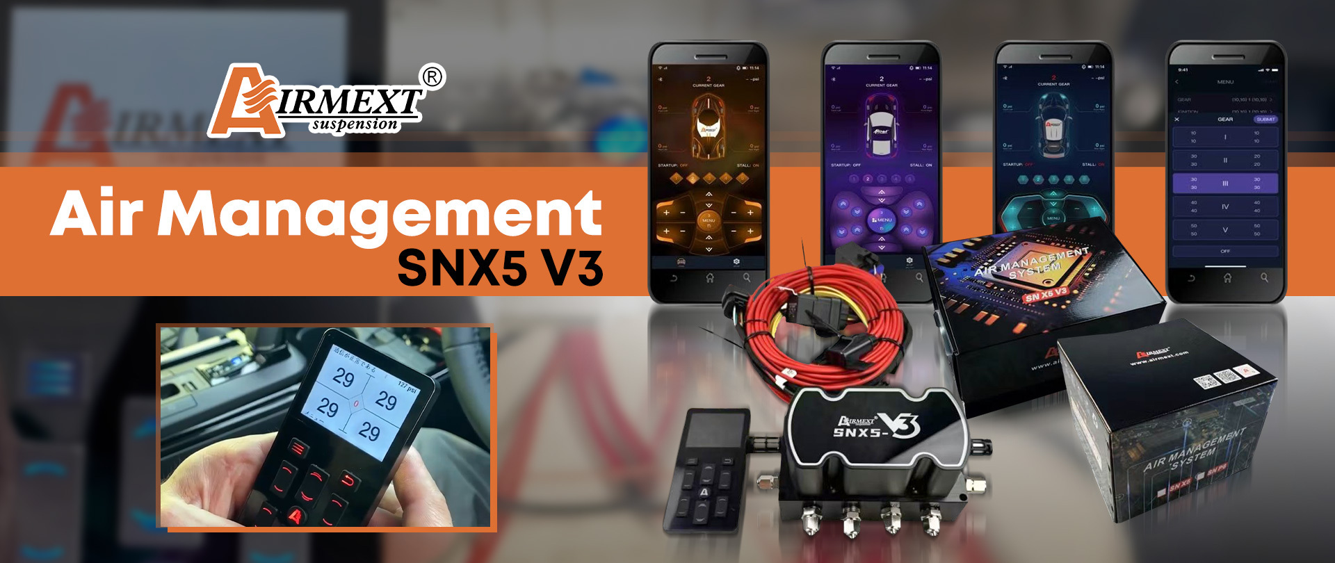 AIRMEXT air suspension, air strut, air spring, tuning vehicle