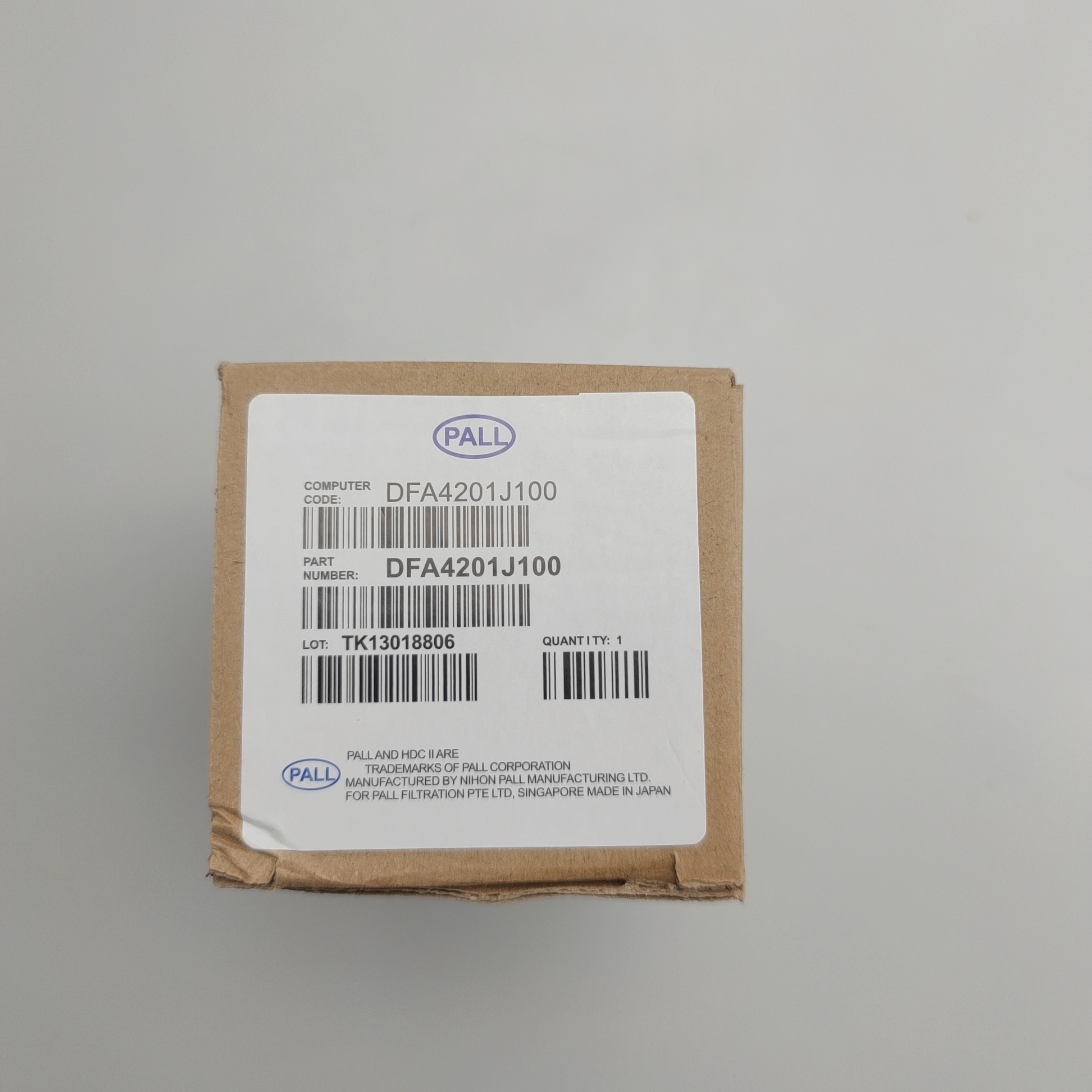 Original PALL disposable filter assembly DFA4201J100 PALL 10um ABS for