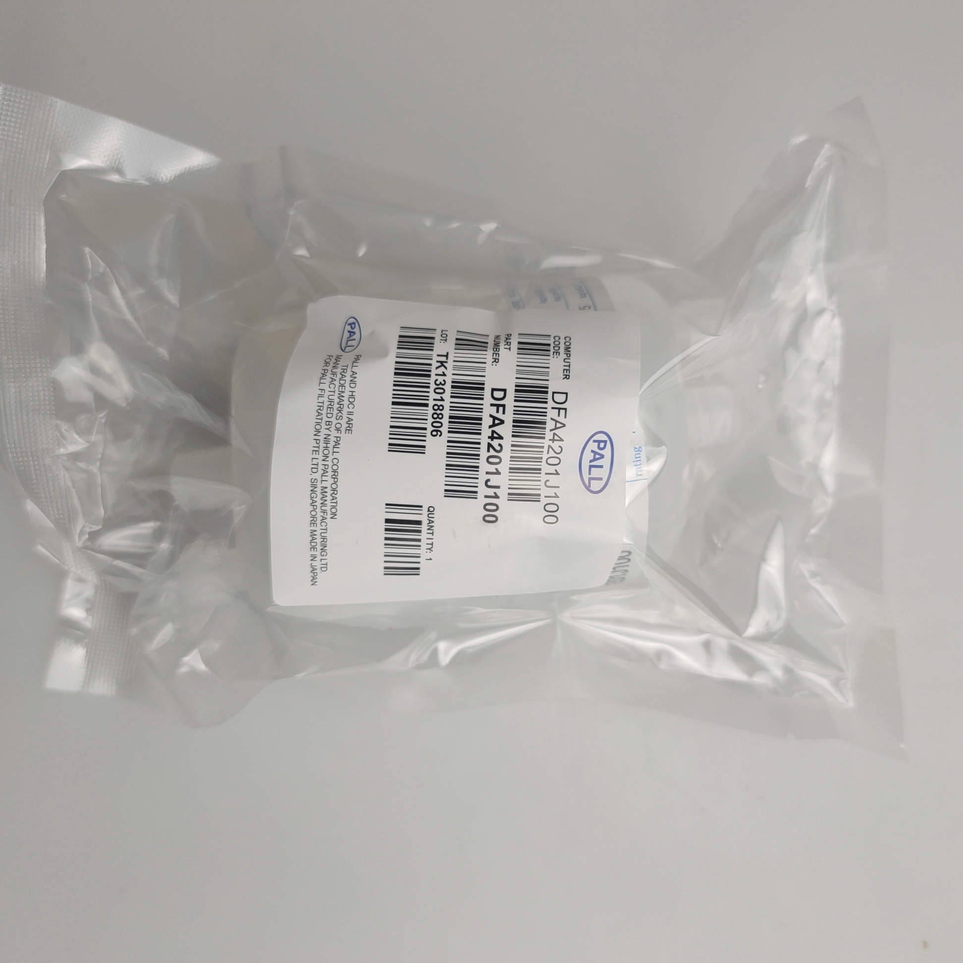 Original PALL disposable filter assembly DFA4201J100 PALL 10um ABS for