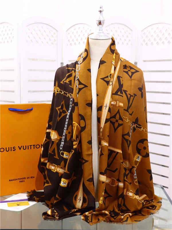 Louis Vuitton Denim Blue Monogram Shawl Scarf Wrap at 1stDibs