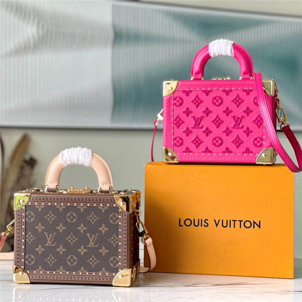 Louis Vuitton Ebene Monogram Coated Canvas Petite Valise Top Handle Trunk Bag Gold Hardware, 2022 (Like New)