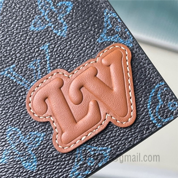 Louis Vuitton M81821 Slender Wallet, Blue, One Size