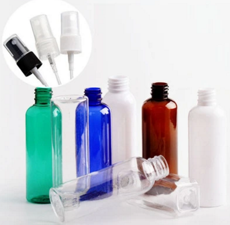 white plastic spray bottles