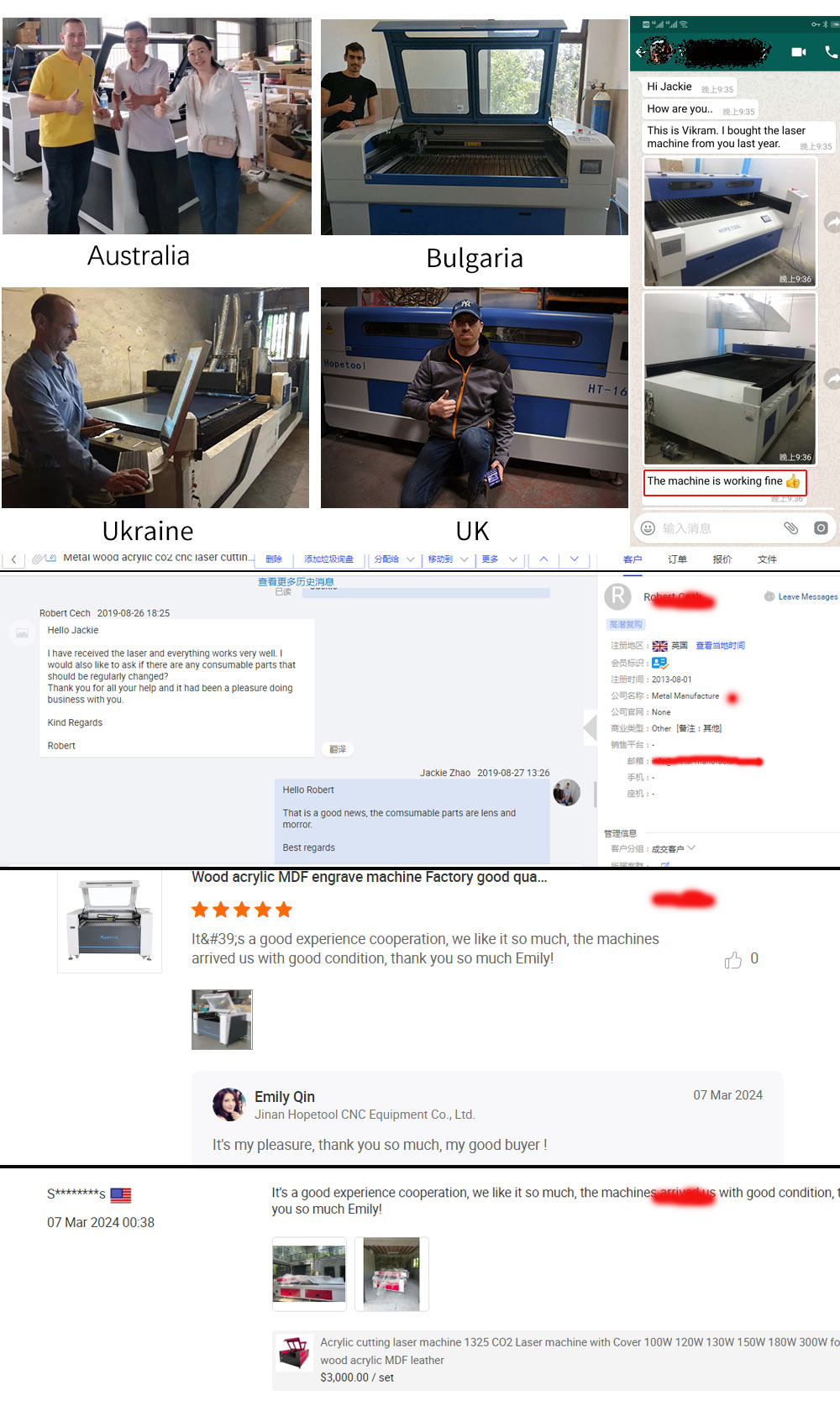 Acrylic Co2 Laser cutting machine 1325 HOPETOOL Acrylic Co2 Laser cutting machine 1325  