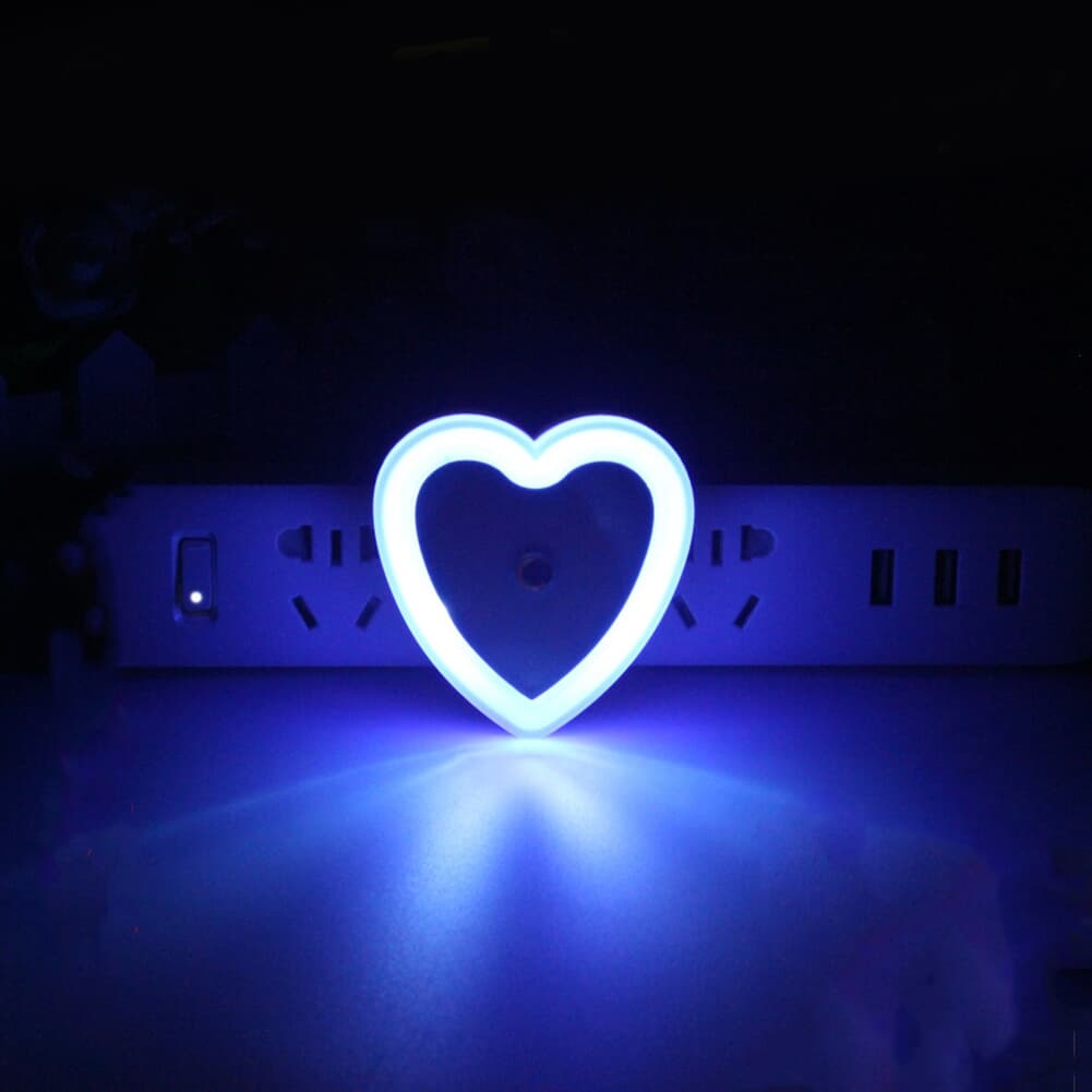 Mini Heart Light Sensor Control Led Night Bedroom Wall Lamp Home Decor Mini Heart Light Sensor Control Led