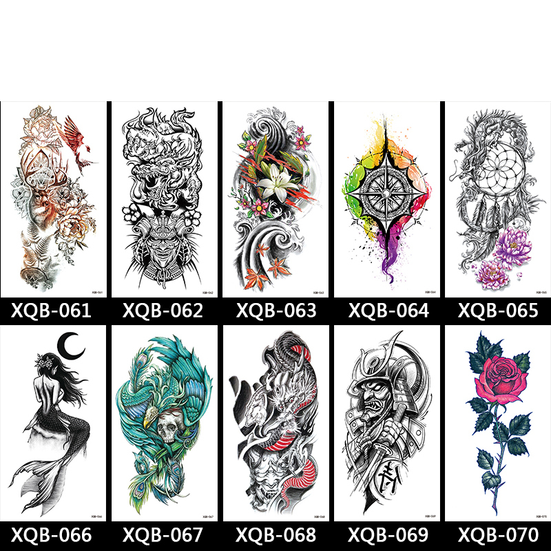 Waterproof Temporary Part Arm Skull Floral Tattoo Stickers #XQB-041-080 Waterproof Temporary Part Arm Skull Floral Tattoo Stickers