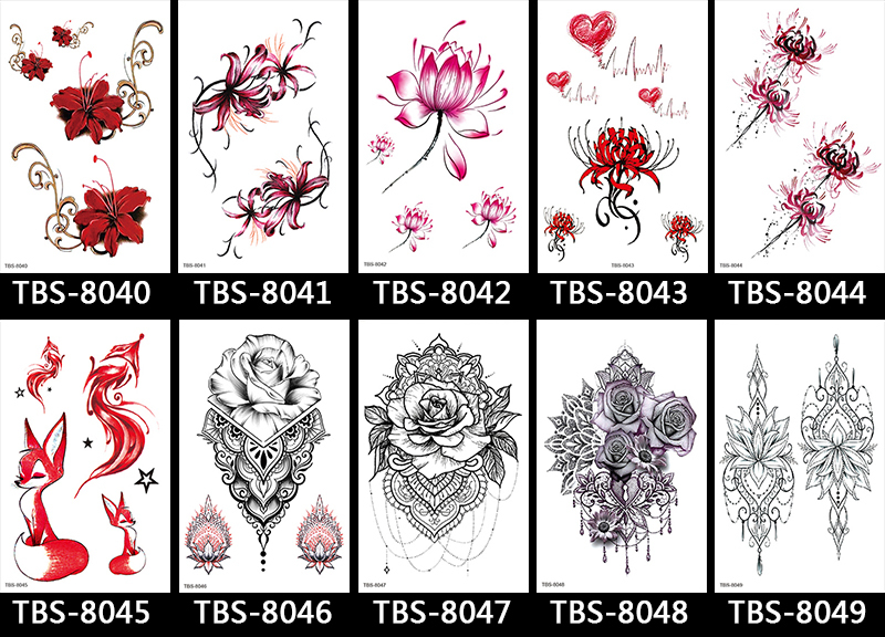 Waterproof Temporary Totem Tattoo Sticker Full Arm Skull Floral Tattoo Stickers For Women & Man TBS-8010-8049 Waterproof Temporary Totem Full Arm Skull Floral Tattoo Stickers