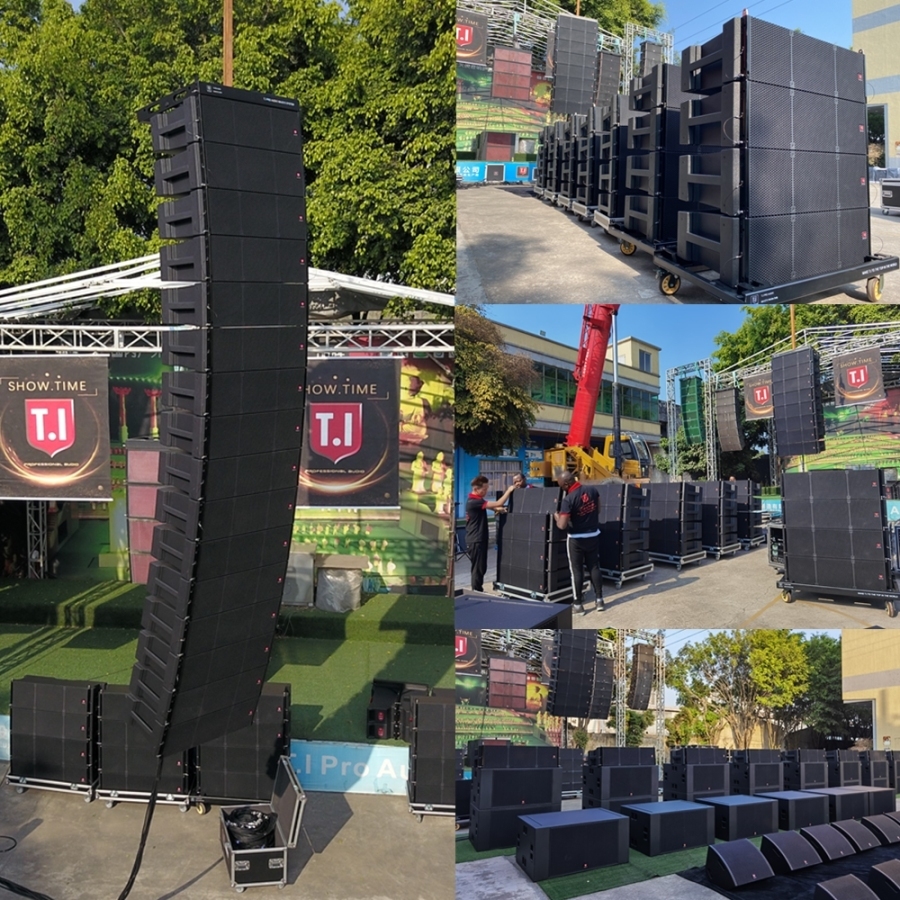 Set up and test for MAX212 dual 12-inch three-way line array speaker