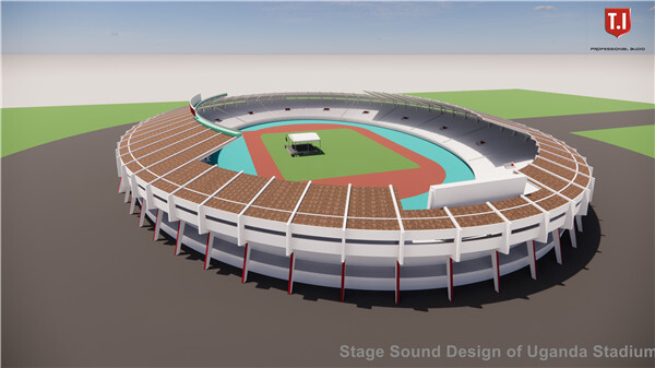 Uganda Stadium Sound Stage Design by T.I Audio audio, pro audio, sound system, line array, stadium
