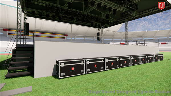 Uganda Stadium Sound Stage Design by T.I Audio audio, pro audio, sound system, line array, stadium