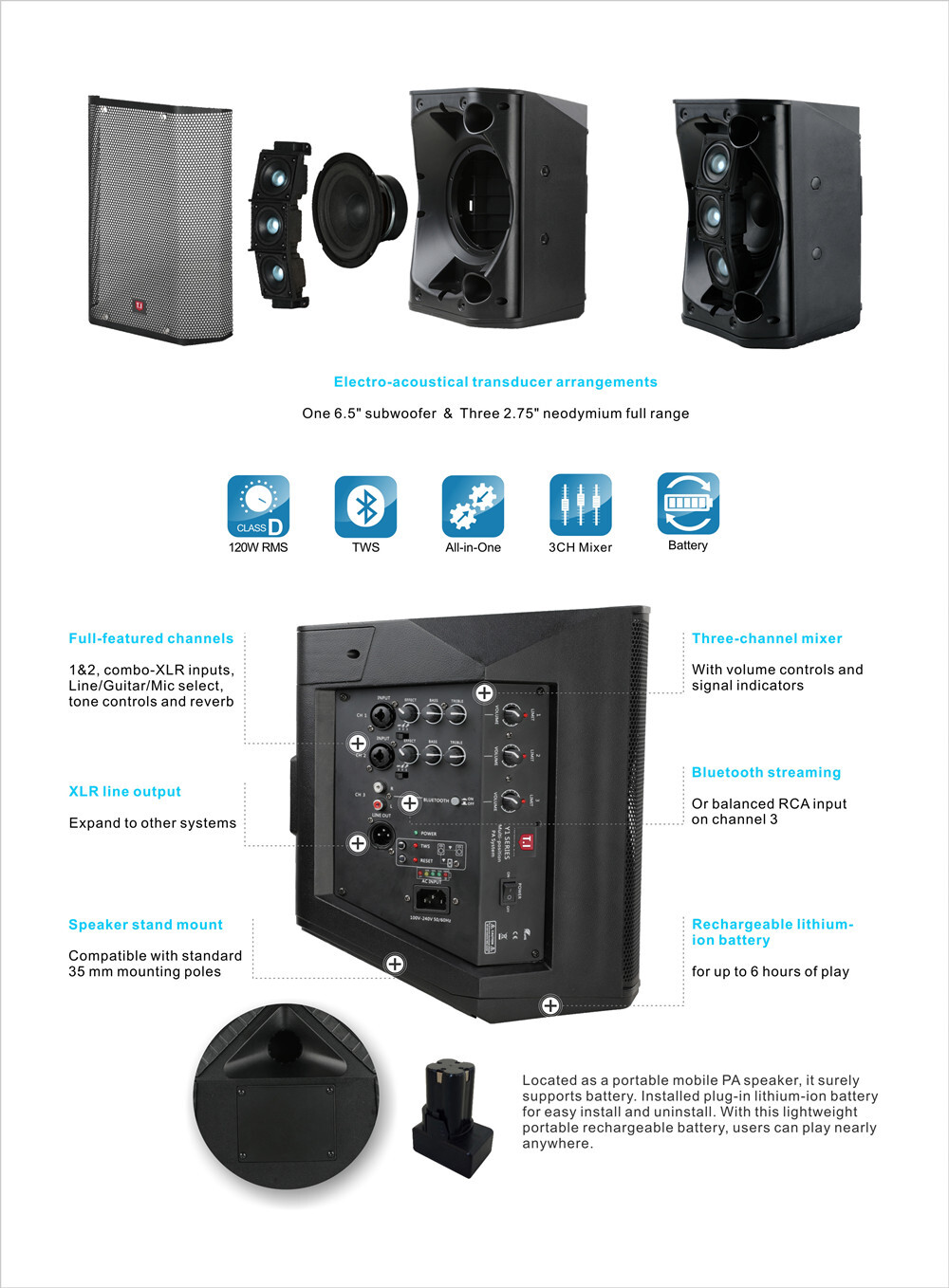  Y1 and Y1-B, battery bluetooth mini multi use speaker  Y1 and Y1-B, battery bluetooth mini multi use speaker