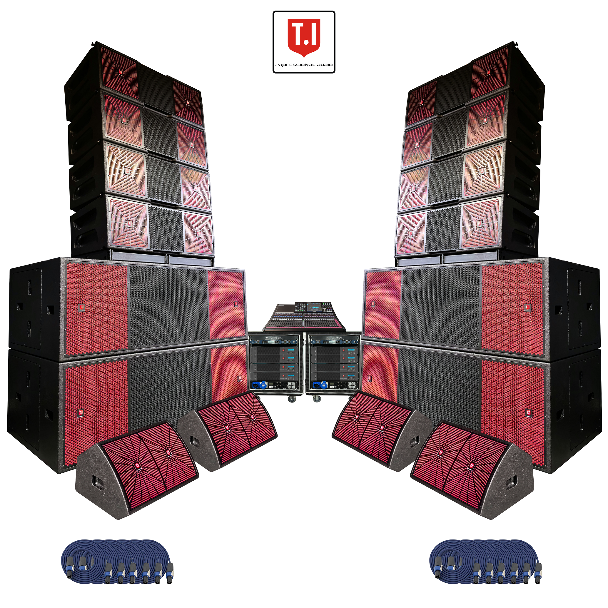 Pro 212 3 way double 12 inch line array sound system. 