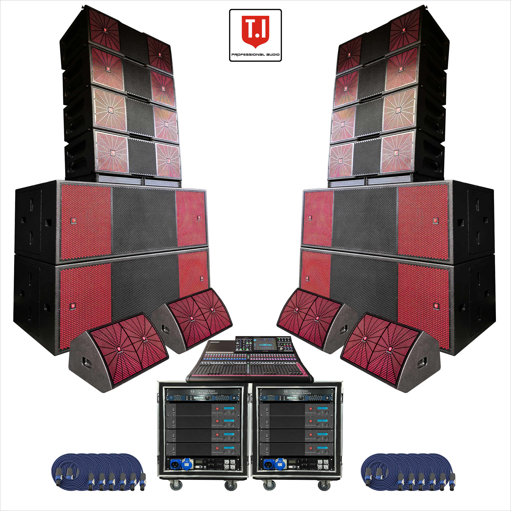 Pro 212 3 way double 12 inch line array sound system. 
