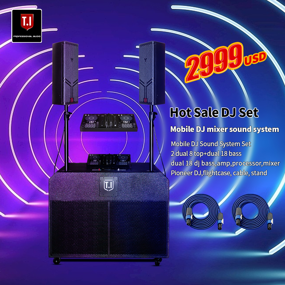 T.I Pro Audio new arrival professional dual 8 inch powered speakers with dj 18 inch subwoofer for show 