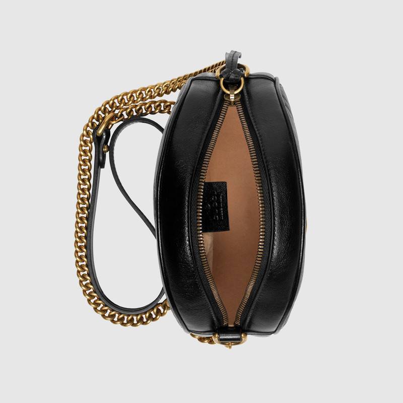 gucci 550154 2020 Genuine leather Round BLACK handbags women fashion bags Cowhide Mini chain ...