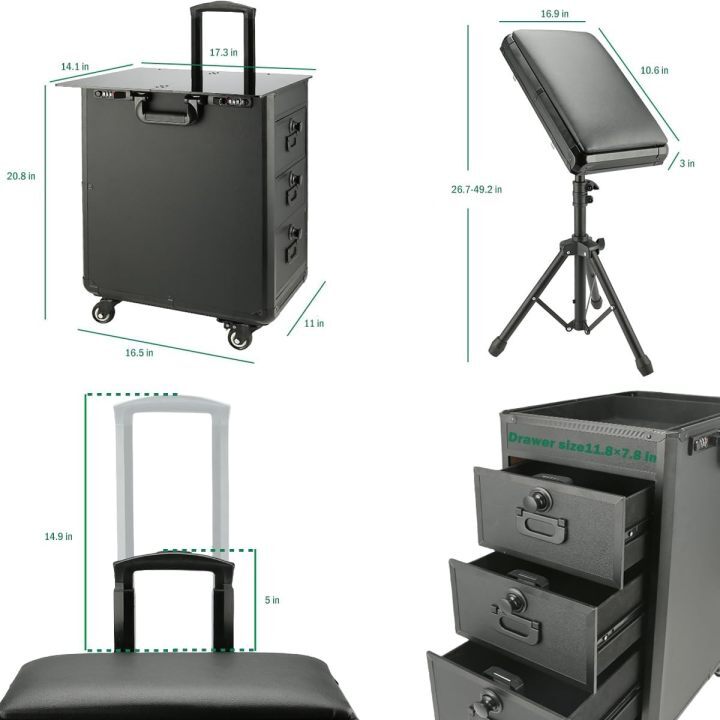Yaba Tattoo Trolley Case With 3 Drawers And 3-Digit Lock, Tattoo