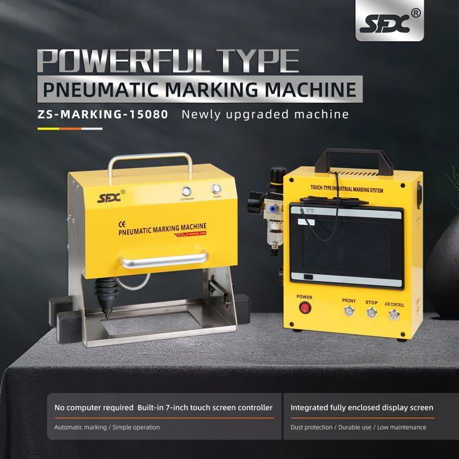 SFX Pneumatic Marking Machine Automatic Engraver 150*80M Marking Range For Parts/ Number/ VIN/ Date/ Graphics Marking