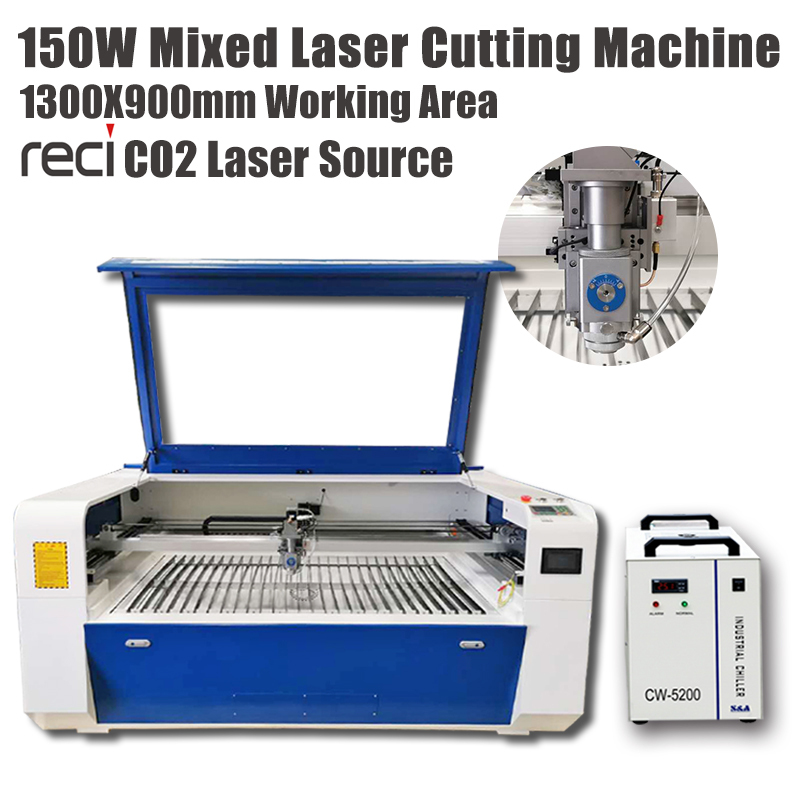 Reci 150W+80W Mixed Laser Cutting and Engraving Machine for Metal&No-Metal  Cutting Stainless Sheet cutting Non-Metal CO2 Laser Engraving Machine