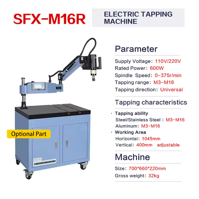 SFX M3 M16 Electric Tapping Machine 360 Flexible Arm Automatic