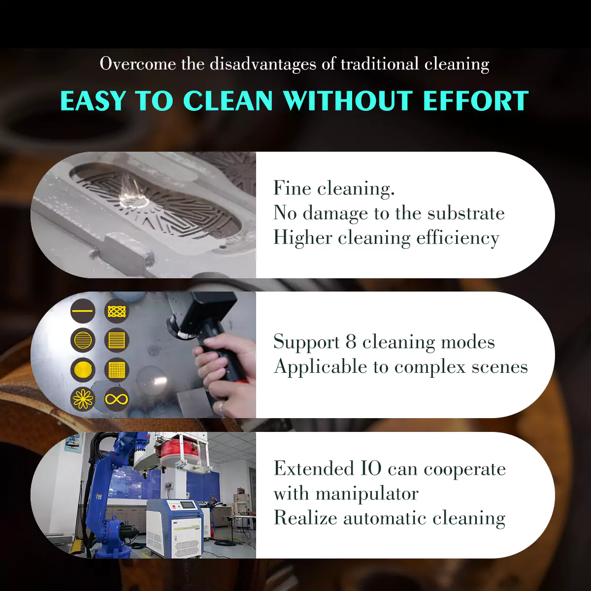 Pulse laser cleaning machine, rust and paint removal, paint