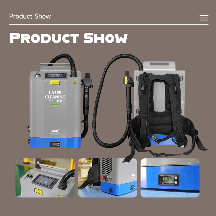 SFX 200W Backpack Laser Cleaner Rust Removal Paint Stripping