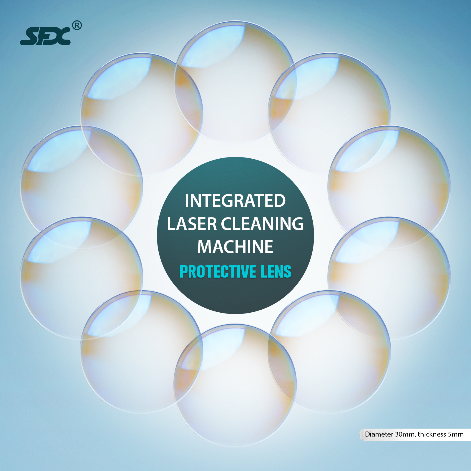 SFX Laser 10pcs Cleaning Machine Protective Lens D30*5mm For SLC