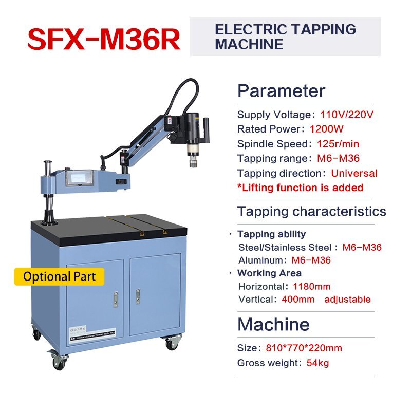 SFX M36R Electric Tapping Machine M6-M36 With 360° Flexible Tapping Arm For Threading Drilling Tapping High Precision SFX M36R Electric Tapping Machine M6-M36 With 360° Flexible Tapping Arm For Threading Drilling Tapping High Precision Electric Tapping Machine,Drilling Machien,Tapper Machine,Thread tapping machine,deep blind hole tapping machine,SFX electric tapping machine,SFX Tapper,M6-M36 Electric Tapper