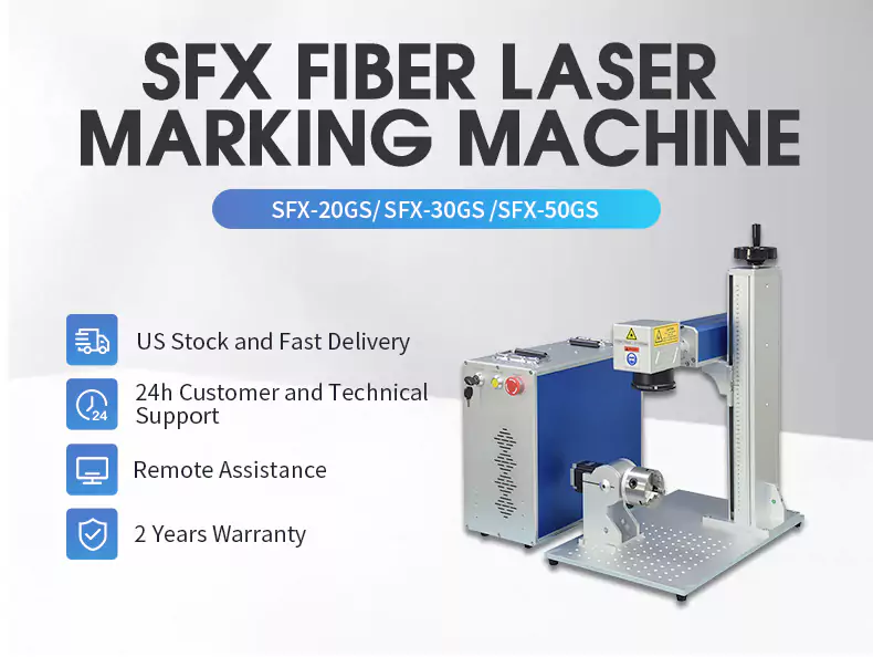 SFX Laser 60W Fiber Laser Engraving Machine MOPA JPT M7(E2) Laser Source 1-4000kHz Frequency 125mm Rotary Axis and 175x175mm Lens are Included SFX 60W Fiber Laser Engraving Machine MOPA JPT M7 Laser Source 1-4000kHz Frequency 125mm Rotary Axis and 175x175mm Lens are Included Fiber laser engraving machine,Fiber Laser Marker,SFX laser marking machine,Mopa JPT M7 laser marking machine,60W MOPA,175x175mm lens,125mm Rotary Axis,SFX Laser