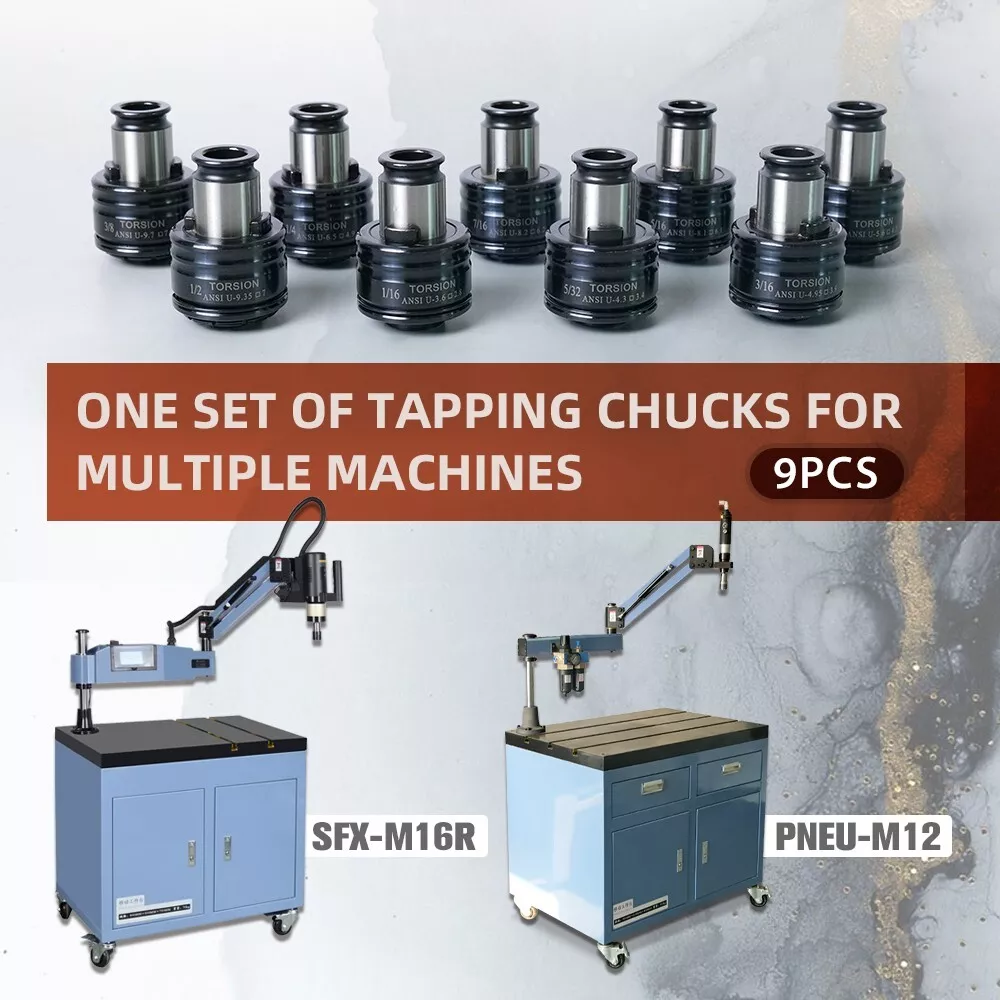 SFX 9PCS GT12 ANSI Tap Collets Chucks Holders for SFX M16R Tapping Machine US Stock 9PCS GT12 ANSI Tap Collets Chucks Holders for SFX M16R Tapping Machine M16R tapping collet chucks,quick change tapping collet chucks,ANSI Tap Collets,SFX M16R Tapping Machine,GT12 ANSI Collet Holder,tapping collet