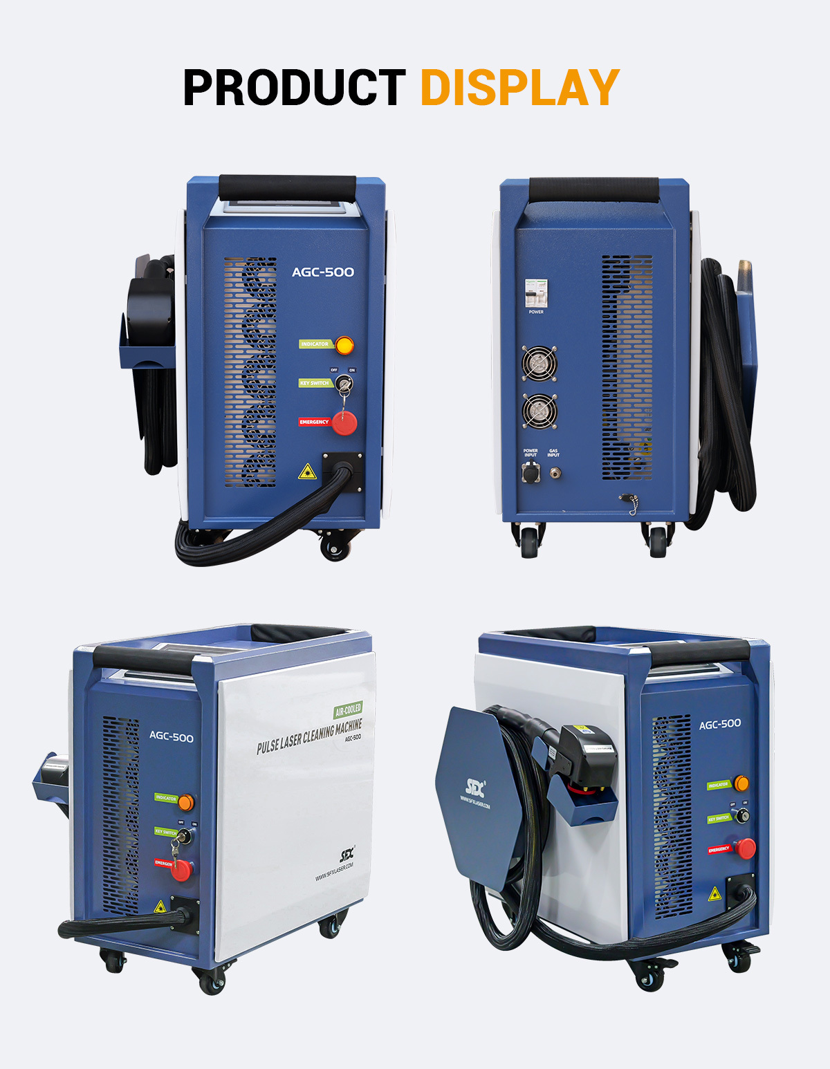 SFX Laser 500W Air-cooled Pulsed Laser Cleaning Machine-Coating, Rust, Paint, Oil, Corrosion, and Oxide Removal SFX Laser 500W Air-cooled Pulse Laser Cleaning Machine Single Mode Coating Rust Paint Oil Removal  pulse laser rust removal,graffiti cleaning method,laser cleaning machine for rust removal,coating surface removal,laser cleaning machine 300watt rust removal,coating surface removal machine,laser cleaning,multimode pulse laser cleaning machine 500w,pulse laser cleaning machine multimode 500w,AGC-500,Air-cooling Laser Cleaner