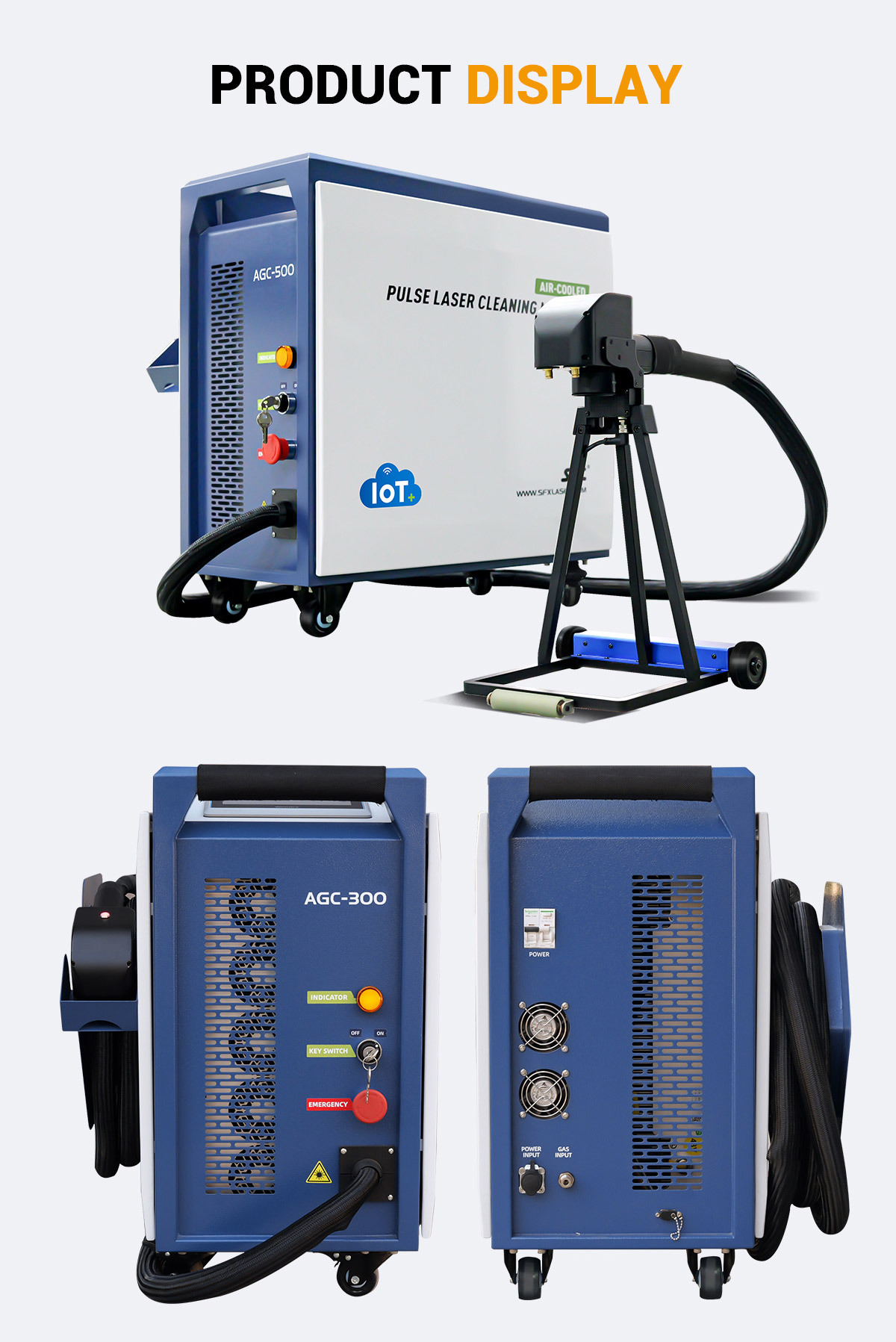 SFX Laser 300W/500W Air-Cooled Pulsed Laser Cleaning Machine Intelligent Interconnection Rust Paint Oil Removal Air-cooling Laser Cleaner  SFX Laser 300W Air-Cooled Pulsed Laser Cleaning Machine Specialized Wood Paint Cleaning  pulse laser rust removal,graffiti cleaning method,laser cleaning machine for rust removal,coating surface removal,laser cleaning machine 300watt rust removal,coating surface removal machine,laser cleaning,multimode pulse laser cleaning machine 500w,pulse laser cleaning machine multimode 500w,Air-cooling Laser Cleaner,Wood Cleaning,AGC-300B,300W,AGC-300C