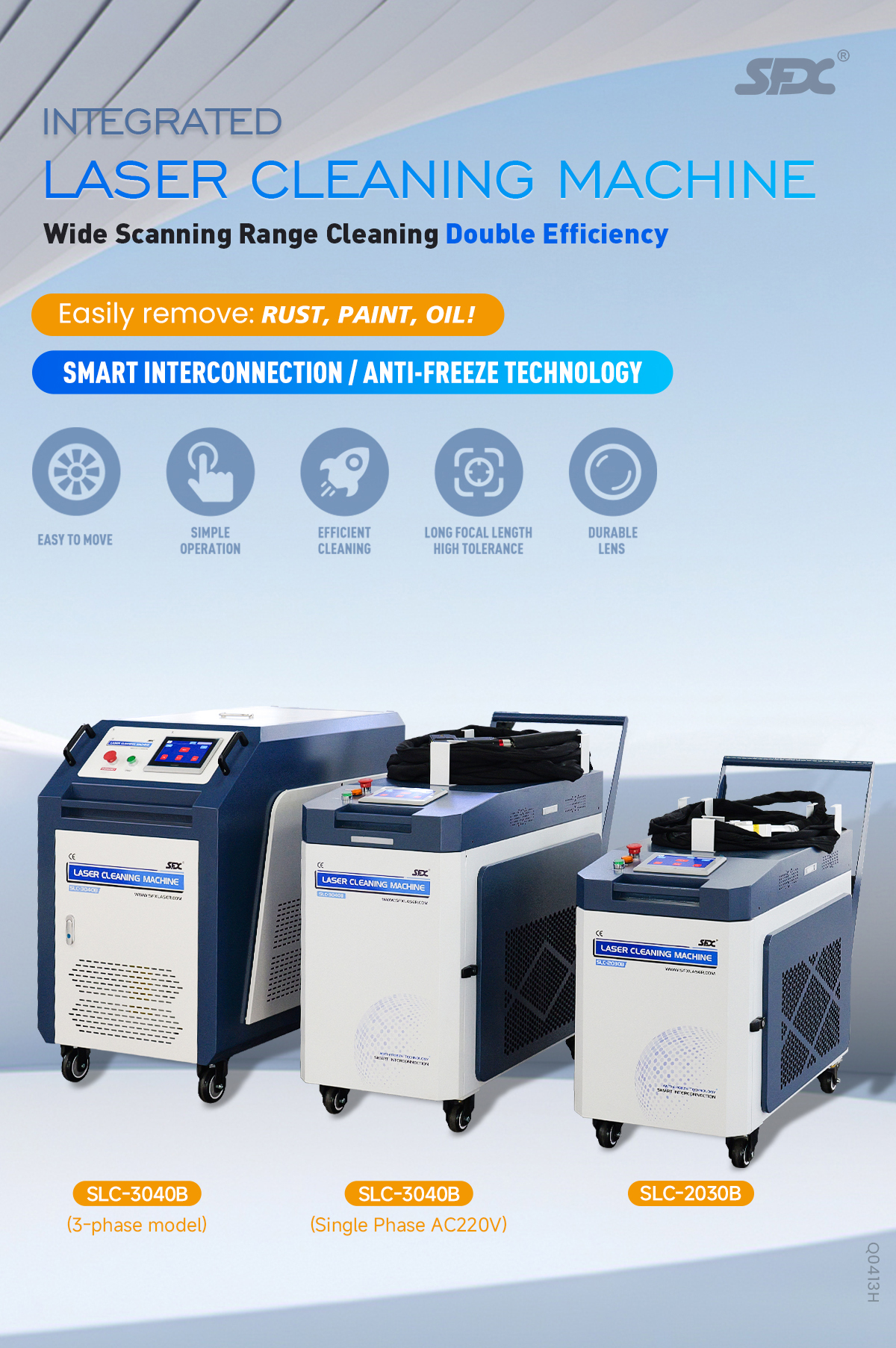 SFX LASER SLC‑2030B Laser Cleaning Machine Double Wobble Laser