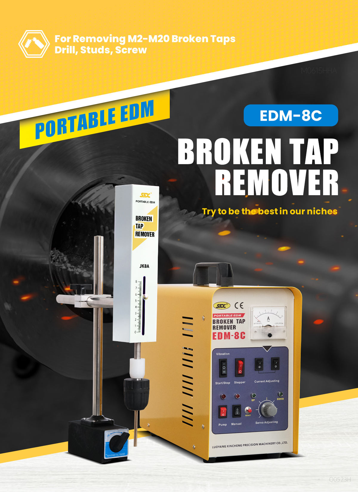 SFX EDM-8C Portable M2-M24 Broken Taps Removal Machine with Electrode Set Mini Broken Tap Extractor  SFX EDM-8C Portable M2-M24 Broken Taps Removal Machine with Electrode Set Mini Broken Tap Extractor  SFX,Portable EDM,Broken Tap Remover,Tap Burner,Tap Buster,Tap Extractor,Electric Discharge Machine,SFX Portable EDM,SFX EDM extractor,spark eroder tap removal,edm broken bolt removal,broken tap remover machine,edm tap removal