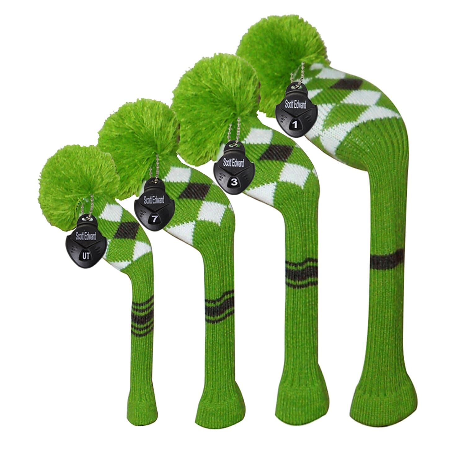 Scott Edward Knit Golf Headcovers, Set of 4 for Driver Wood*1, Fairway